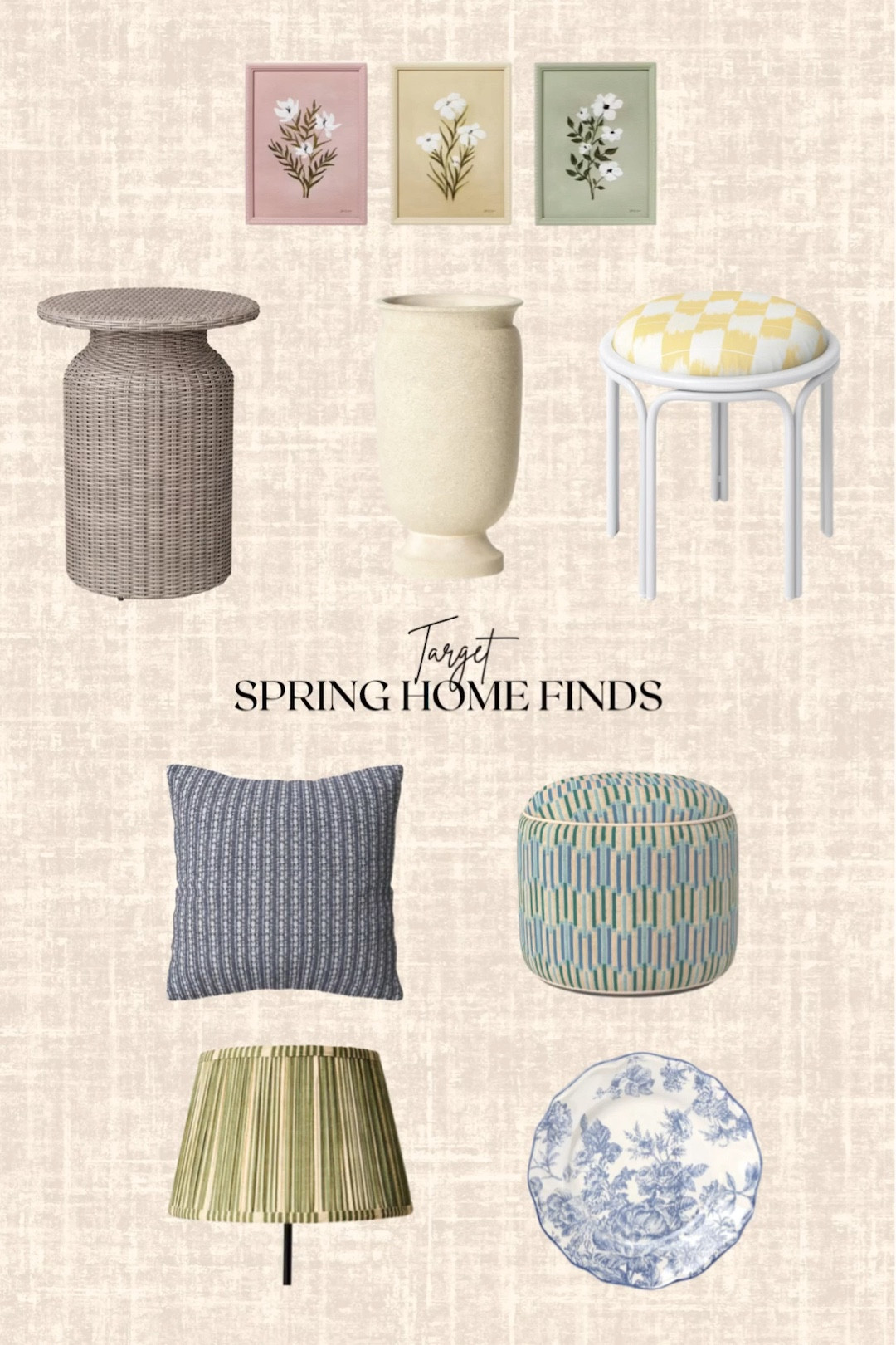 Target Spring Home Finds! 

Pillow, plate, lampshade, table, patio stool, framed art

#LTKSpringSale #LTKHome #LTKSeasonal