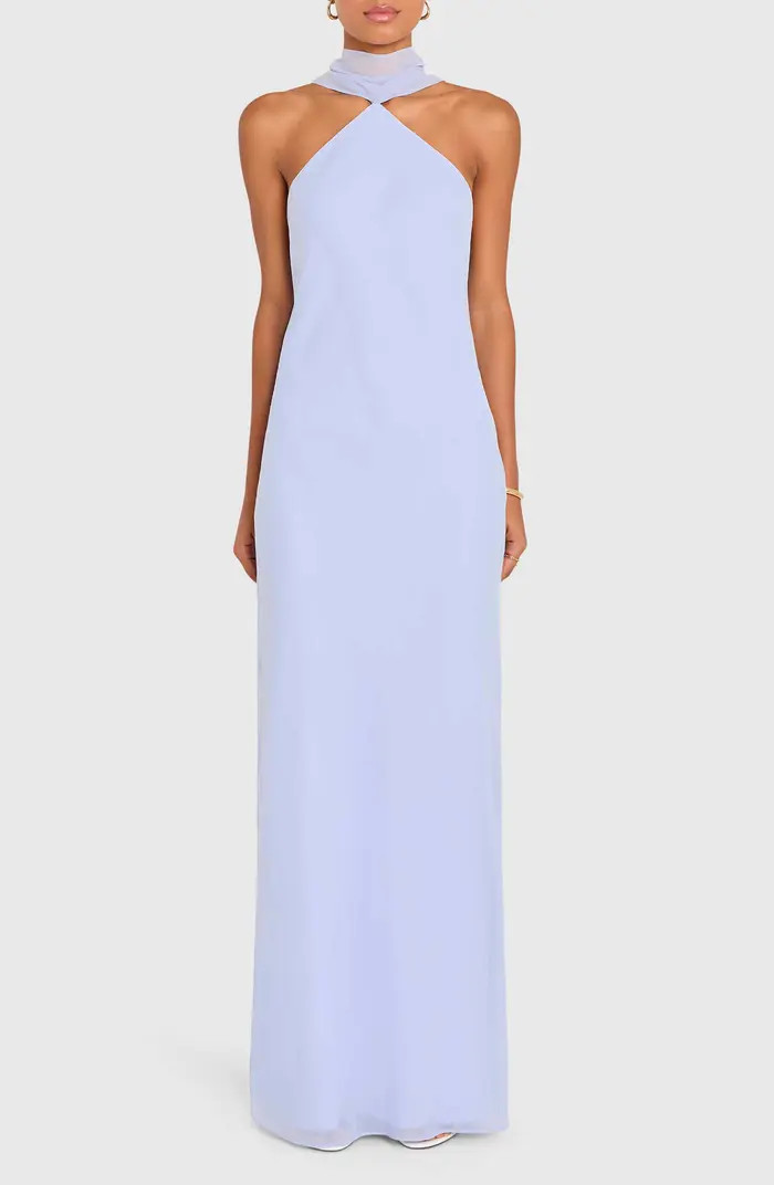 Ashton Halter Neck Chiffon Gown | Nordstrom