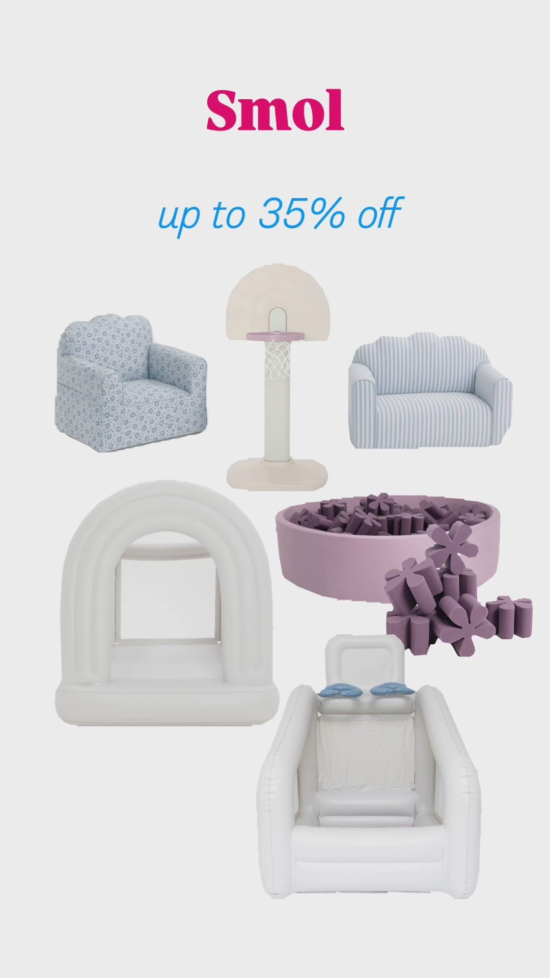 Kids indoor gifts for Christmas. 
Play Smol, bounce house, blow up furniture, foam pit, indoor basketball hoop, sale, indoor activities, playroom furniture

#LTKKids #LTKGiftGuide #LTKSaleAlert