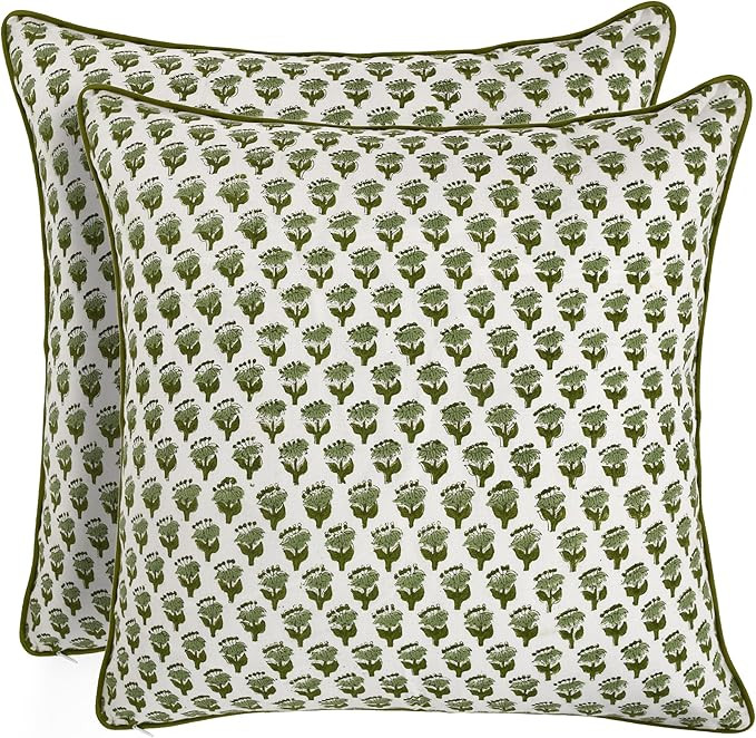 CPC Throw Pillow Covers for Couch, 20x20 Decorative Couch Pillows for Living Room, 100% Cotton Bo... | Amazon (US)