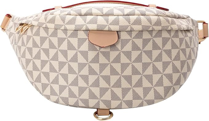 Sling Bag for Women Small Belt Chest Bum Bag Checkered waist Fanny Pack Crossbody for women Desig... | Amazon (US)