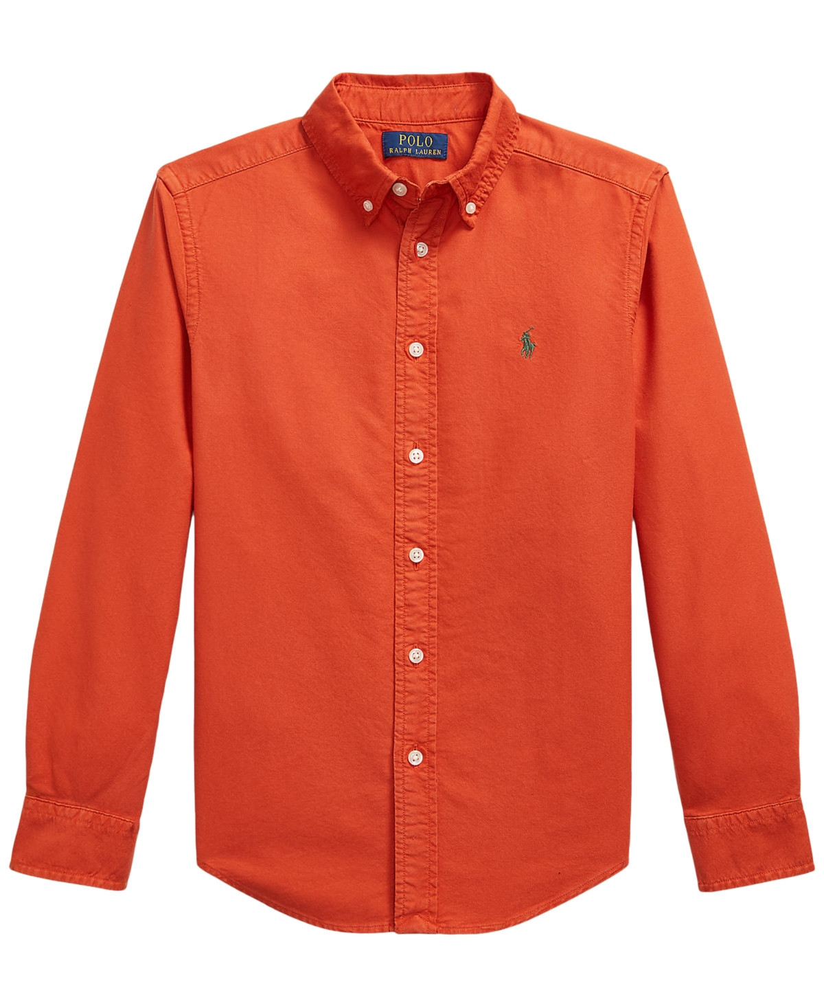 Polo Ralph Lauren Boys' 8-20 Garment-Dyed Cotton Oxford Shirt - Varsity Orange | Macy's