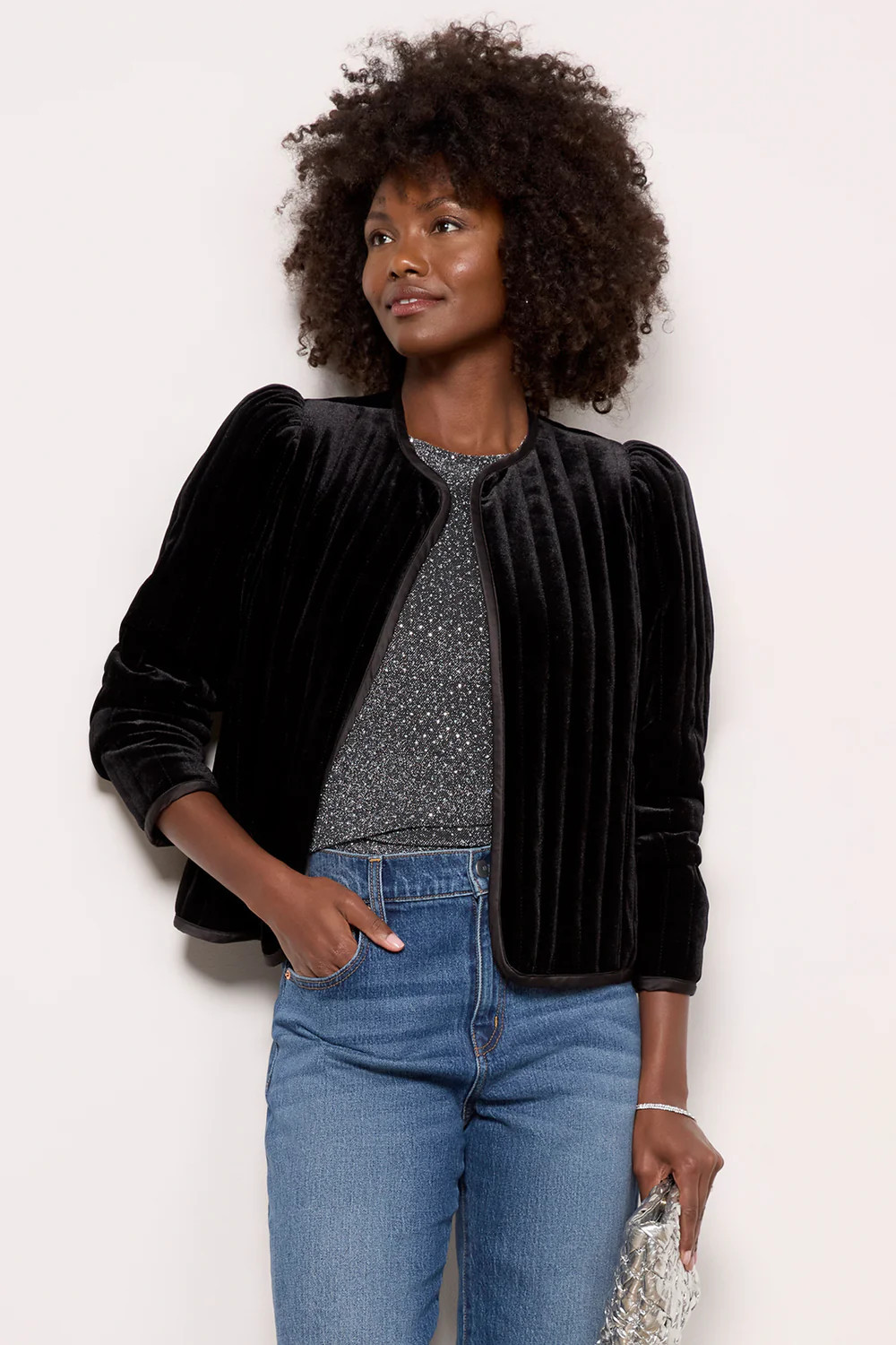 Quilted Velvet Jacket | Evereve