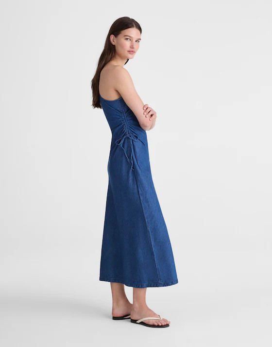 Denim One-Shoulder Maxi Dress | Madewell