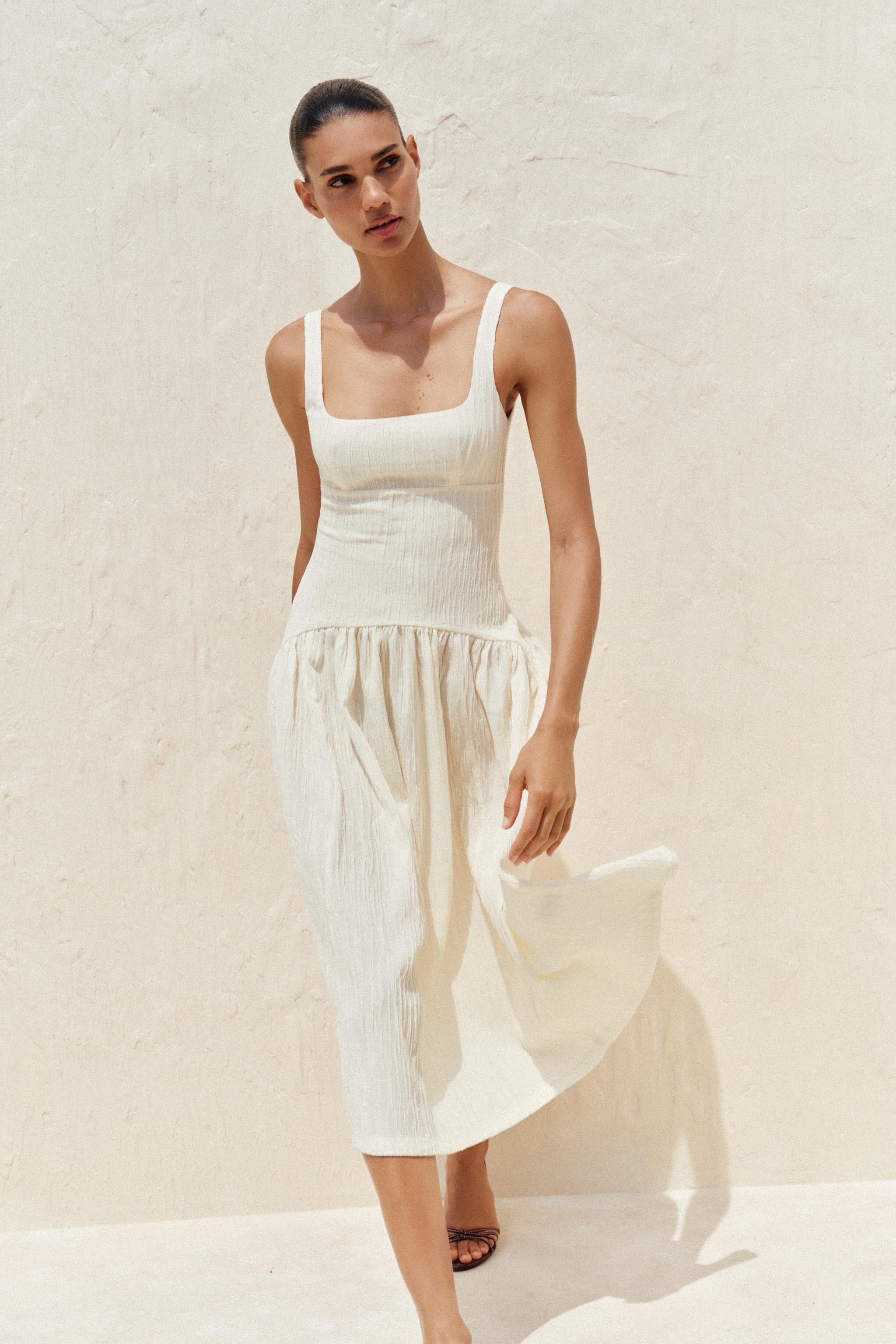 TEXTURED STRAPPY DRESS | Zara UK