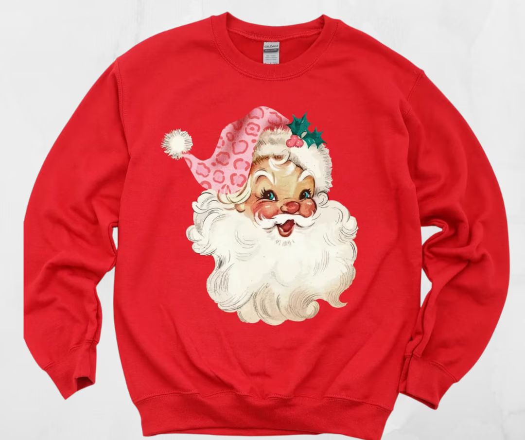 Santa Crewneck Christmas Crewneck Holiday Sweatshirt Santa - Etsy | Etsy (US)