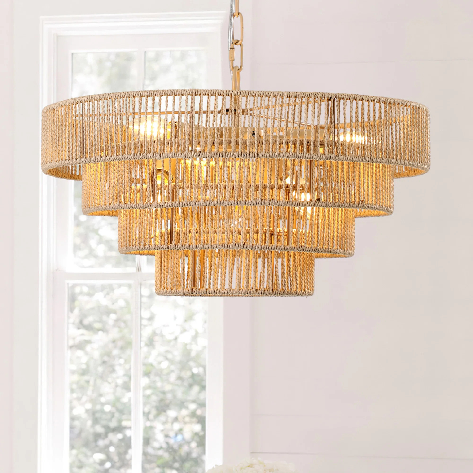 Beachcrest Home 4 Tier 6 Light Raffia Dimmable Chandelier & Reviews - Wayfair Canada | Wayfair North America