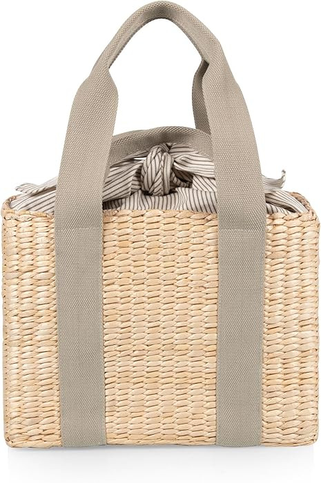 Picnic TIME Parisian Picnic Basket, Insulated Beach Bag, Seagrass Picnic Tote Bag, (Sage Green) | Amazon (US)