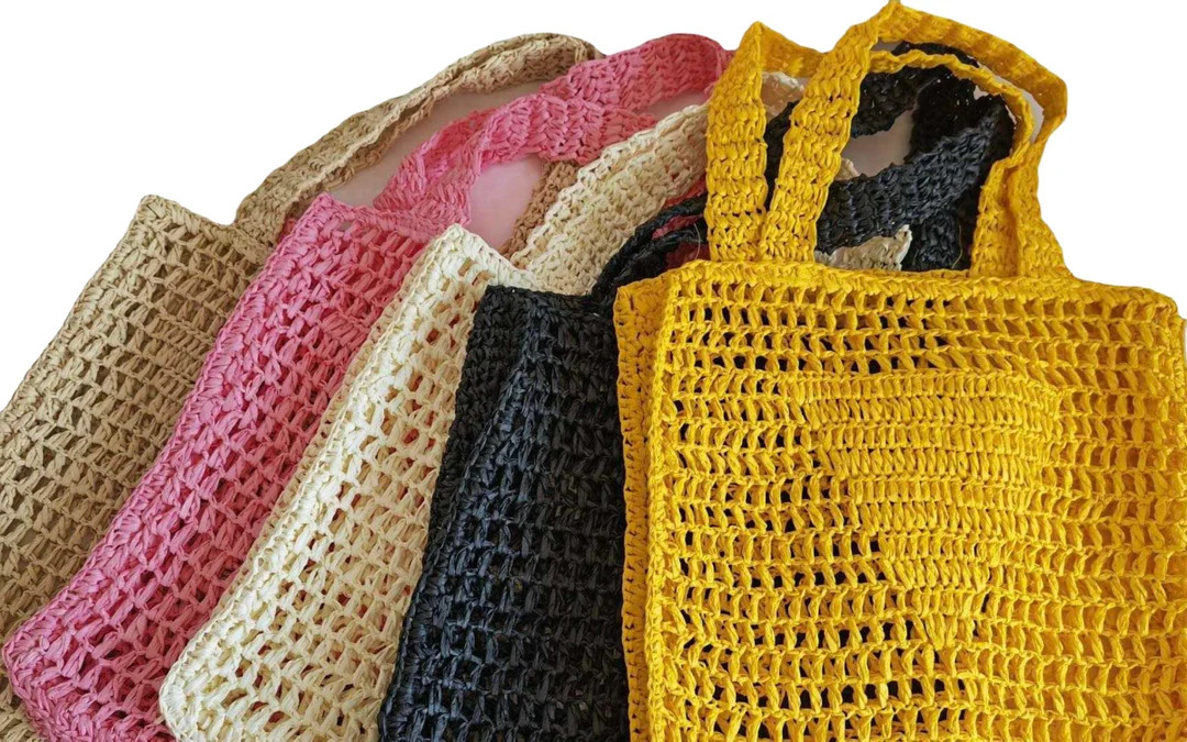 Multi color Viscose Raffia beach Tote Bag | Etsy (US)