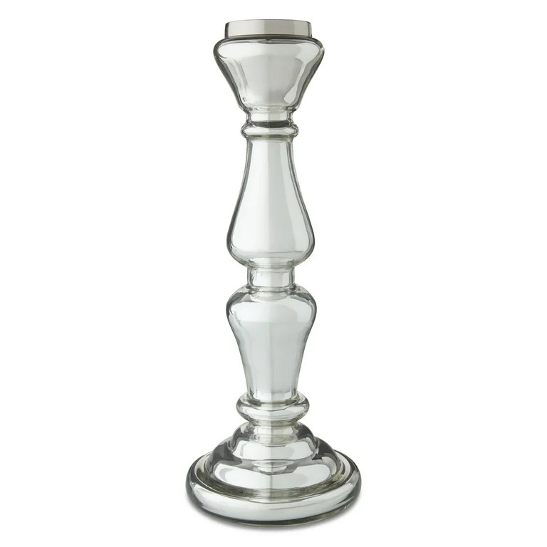 Pillar Candlestick, Silver, 12", by My Texas House | Walmart (US)