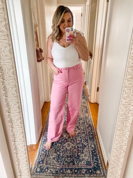 I love these pink pants. They’re so fun and flattering. And honestly, super comfy. I’m wearing a 12 

Spring ootd // girls night // flares 



#LTKStyleTip #LTKFindsUnder50 #LTKMidsize