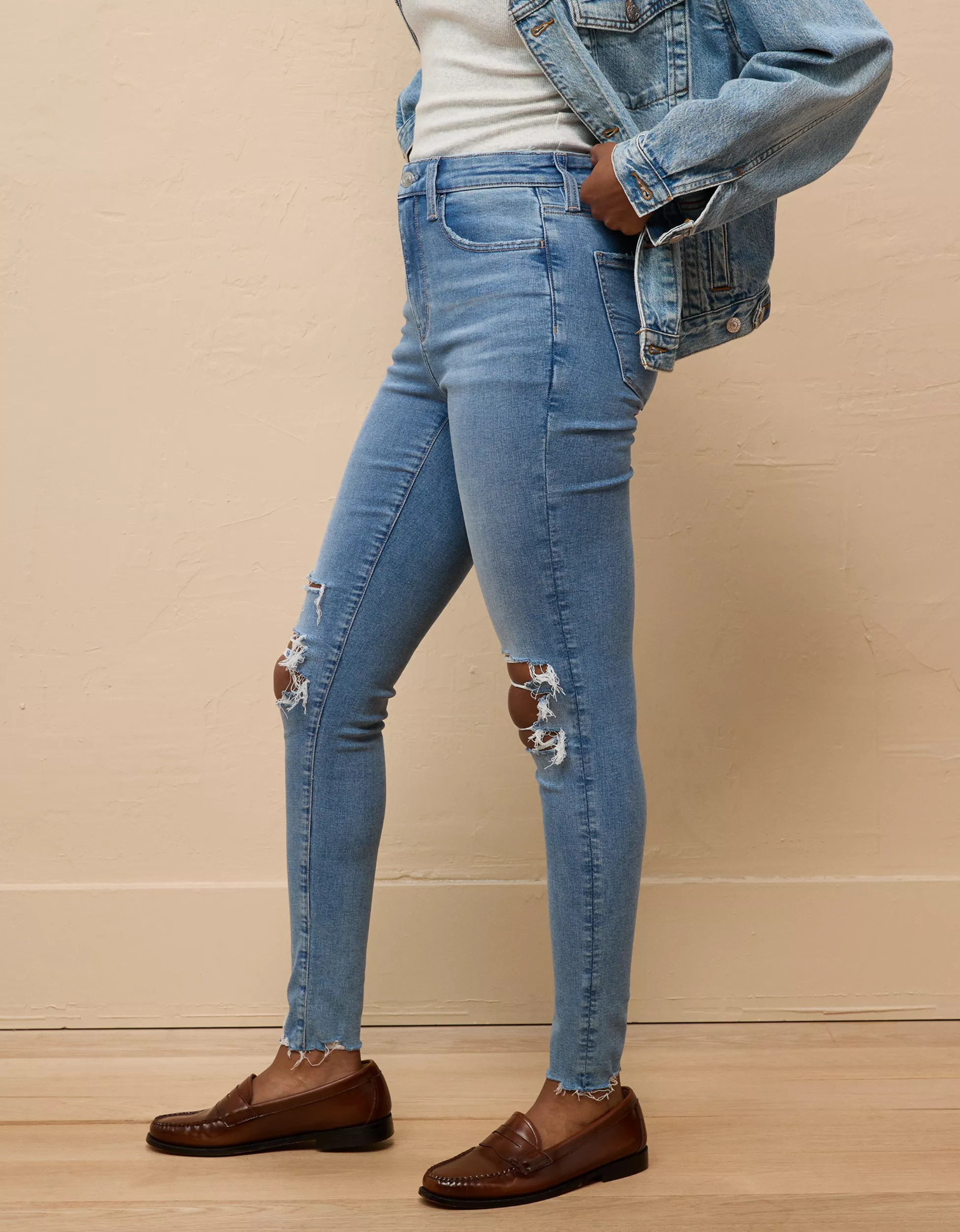 AE Next Level Super High-Waisted Ripped Jegging | American Eagle Outfitters (US & CA)