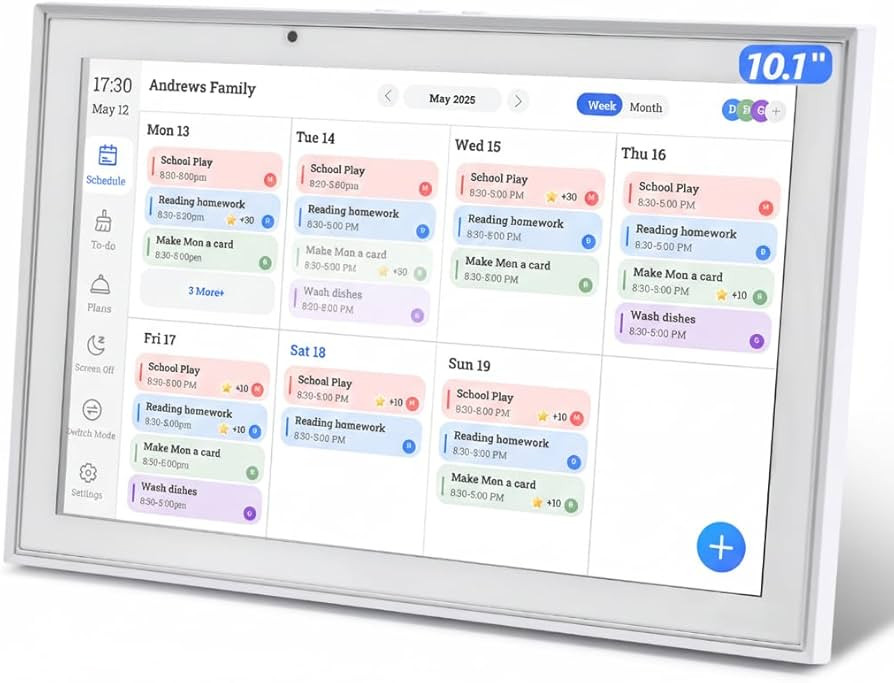 10.1 inch Smart Digital Calendar & Chore Chart, 1920 * 1080P Full HD Touchscreen Interactive Disp... | Amazon (US)