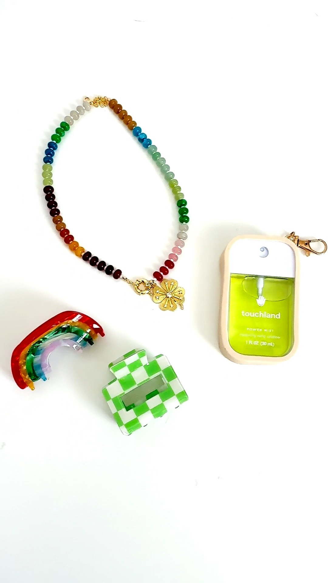 Small touches to ring in March with ☘️ 

I don’t go crazy for St. Patrick’s day but I do rock a lot of green in March and add little touches like these to my accessories so I don’t get pinched 😉 

Save for inspo when incorporating seasonal touches to your wardrobe 🤍

Check back for some fun St. Patrick’s day basket ideas for boys & girls 🌈 

Find more like this in my Everday Style & Seasonal collections 🌟 

St. Patrick’s day accessories • hair accessories • stylish hair clips • cute hair clips • lucky necklace • rainbow necklace • st. Patrick’s necklace • st. Patrick’s jewelry 

#LTKSaleAlert #LTKgrwm #LTKSeasonal