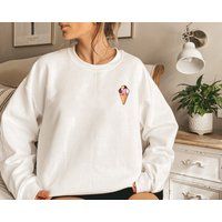 Ice Cream Icon Sweatshirt, Cute Crewneck, Sweater, Gift Unisex | Etsy (US)