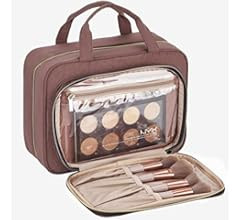 NISHEL Hanging Travel Toiletry Bag, Visible Makeup Organizer, Makeup Case for Travel Accessories,... | Amazon (US)