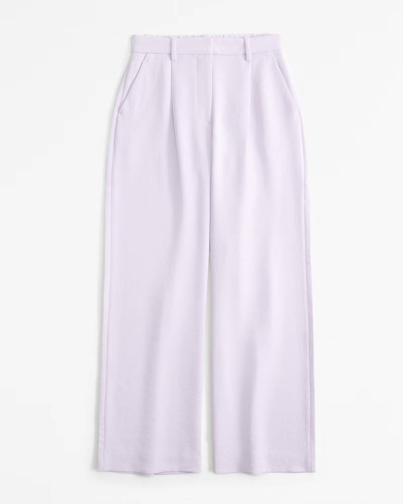 Curve Love A&F Harper Tailored Premium Crepe Pant | Abercrombie & Fitch (US)