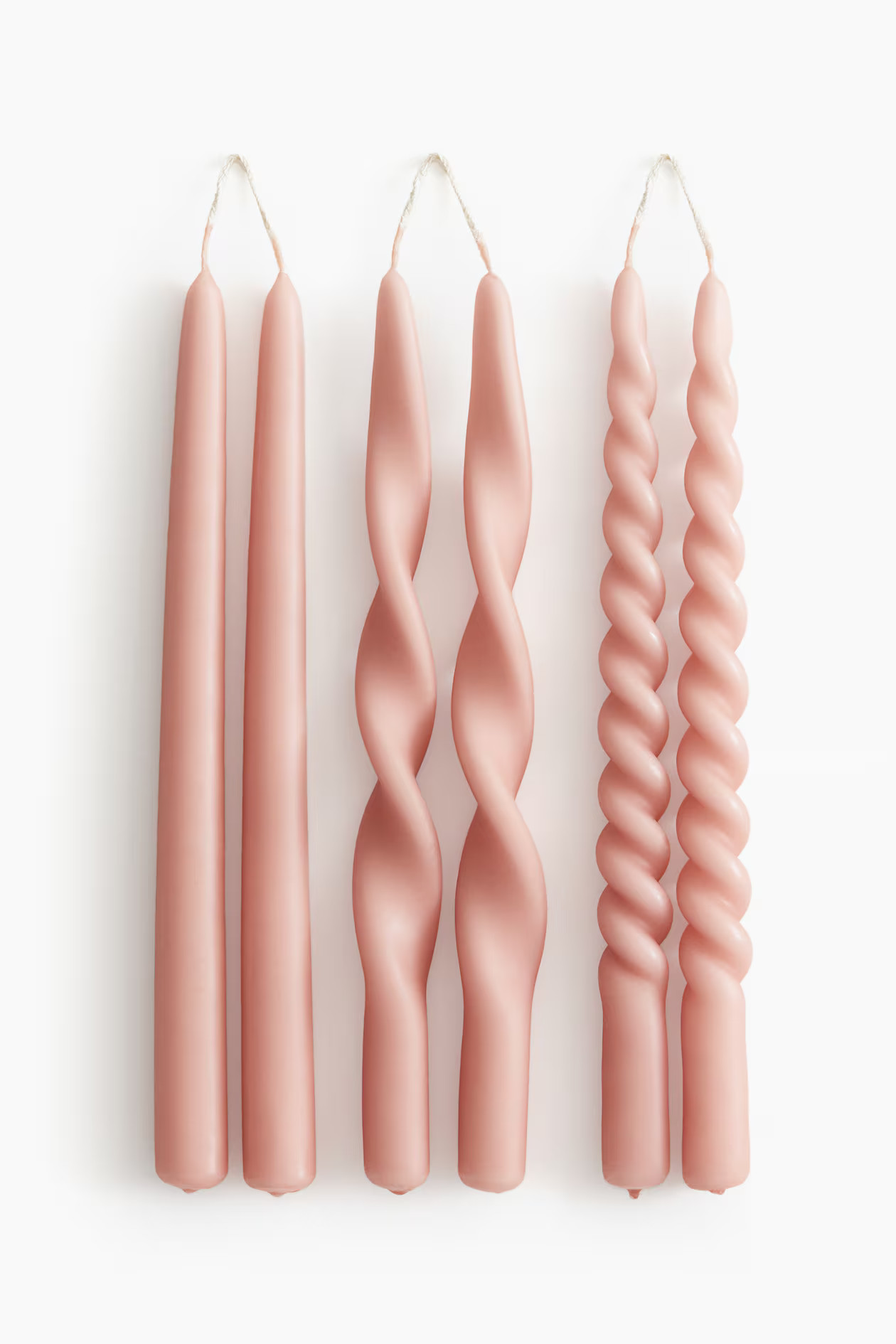 6-pack Taper Candles - Dusty pink - Home All | H&M US | H&M (US + CA)