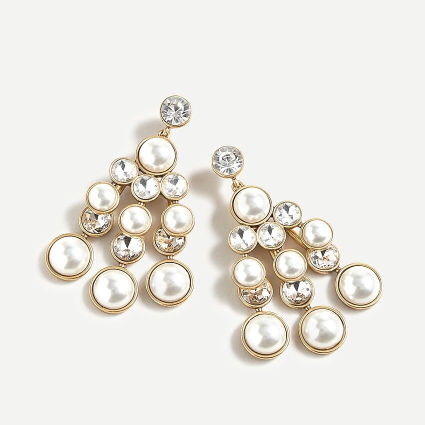 Pearl and crystal snowfall earrings | J.Crew US