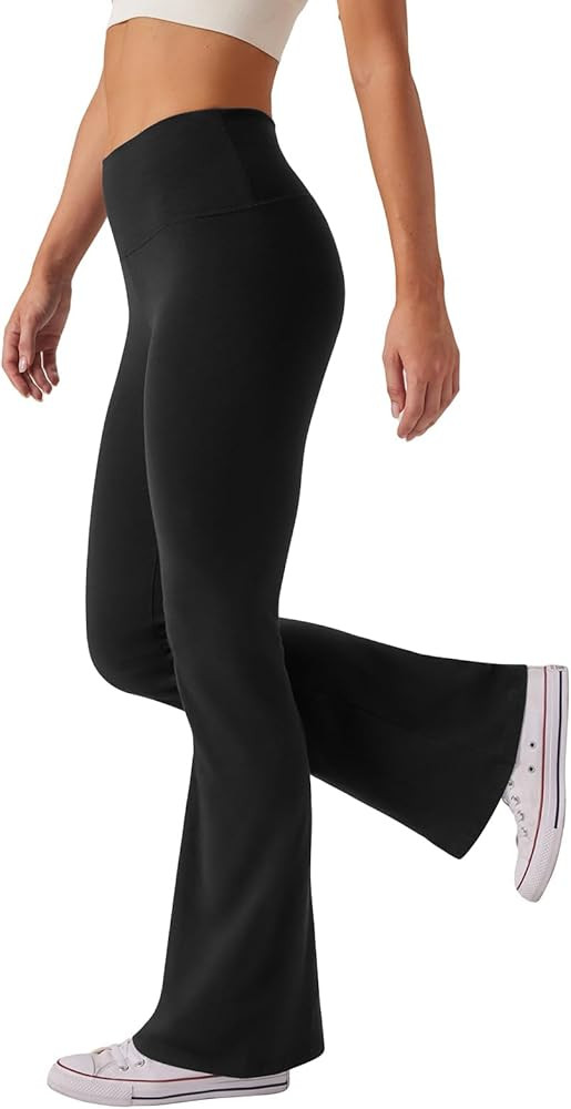 Amazon.com: SEAJOJO Women's High Waist Bootcut Yoga Pants Tummy Control Workout Flare Leggings Bl... | Amazon (US)