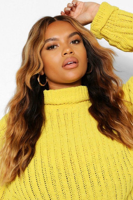 Plus Knitted High Neck Jumper | Boohoo.com (US & CA)