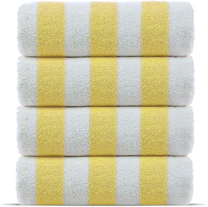 Chakir Turkish Linens Premium Quality 100% Cotton Turkish Cabana Thick Stripe Pool Beach Towels 4... | Amazon (US)