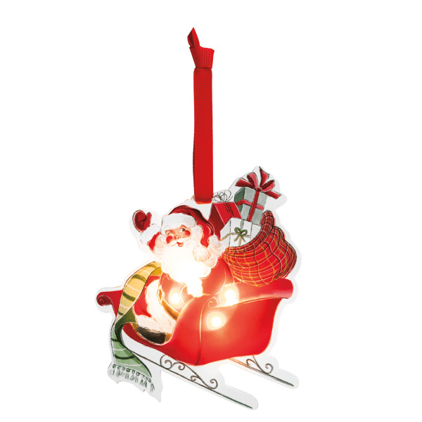 Acrylic LED Santa's Sleigh Ornament | Mud Pie