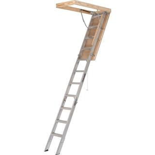 Louisville Ladder 7 ft. 8 in. to 10 ft. 3 in., 25.5 in. x 54 in. Aluminum Attic Ladder with 375 lbs. | The Home Depot