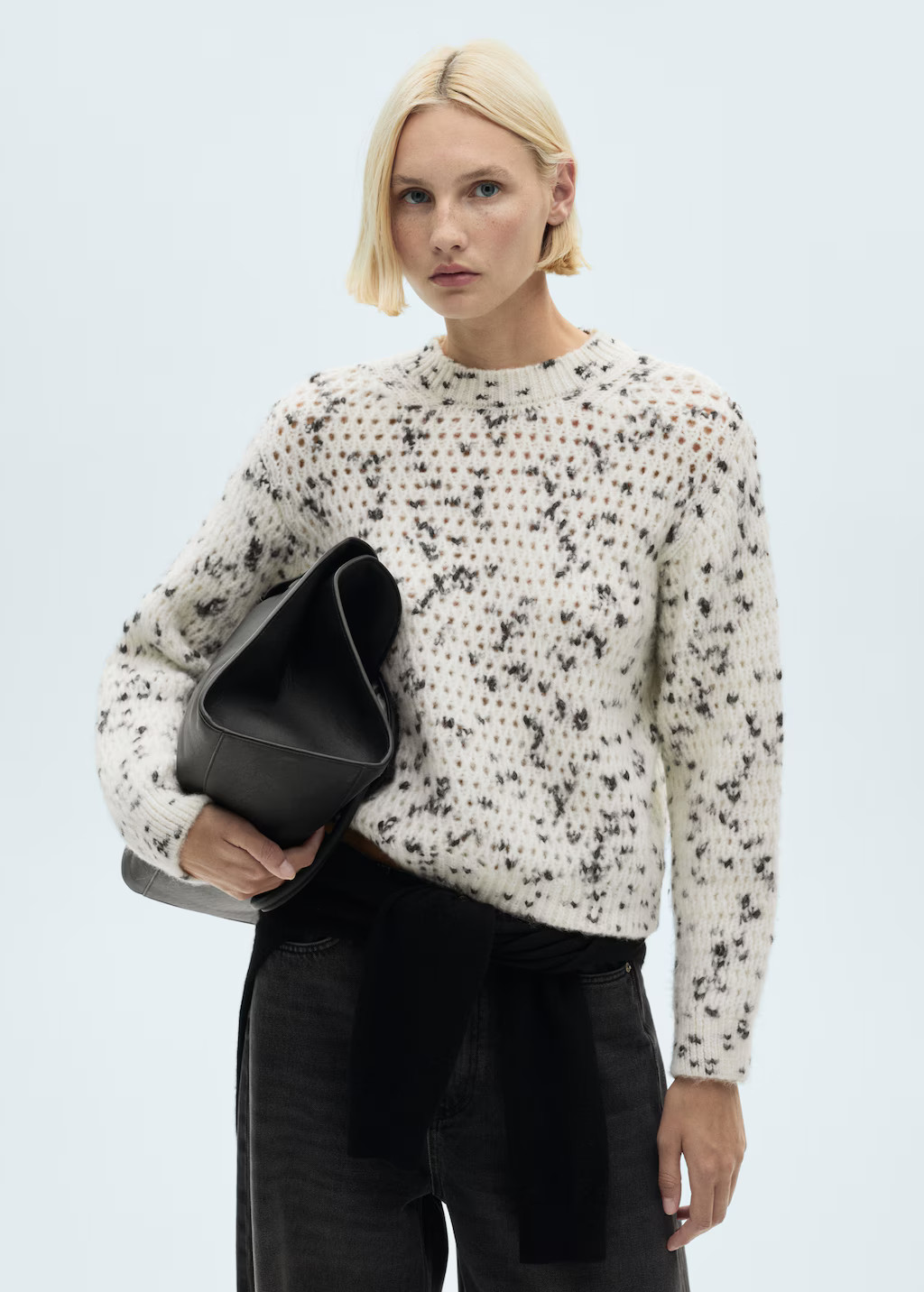 Marbled openwork knitted sweater - Women | MANGO USA | Mango (US/MX/AU)