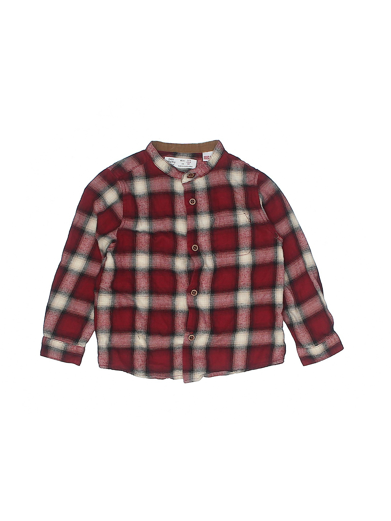 Zara Baby Long Sleeve Button Down Shirt Size 2: Red Boys Tops - 50215097 | thredUP