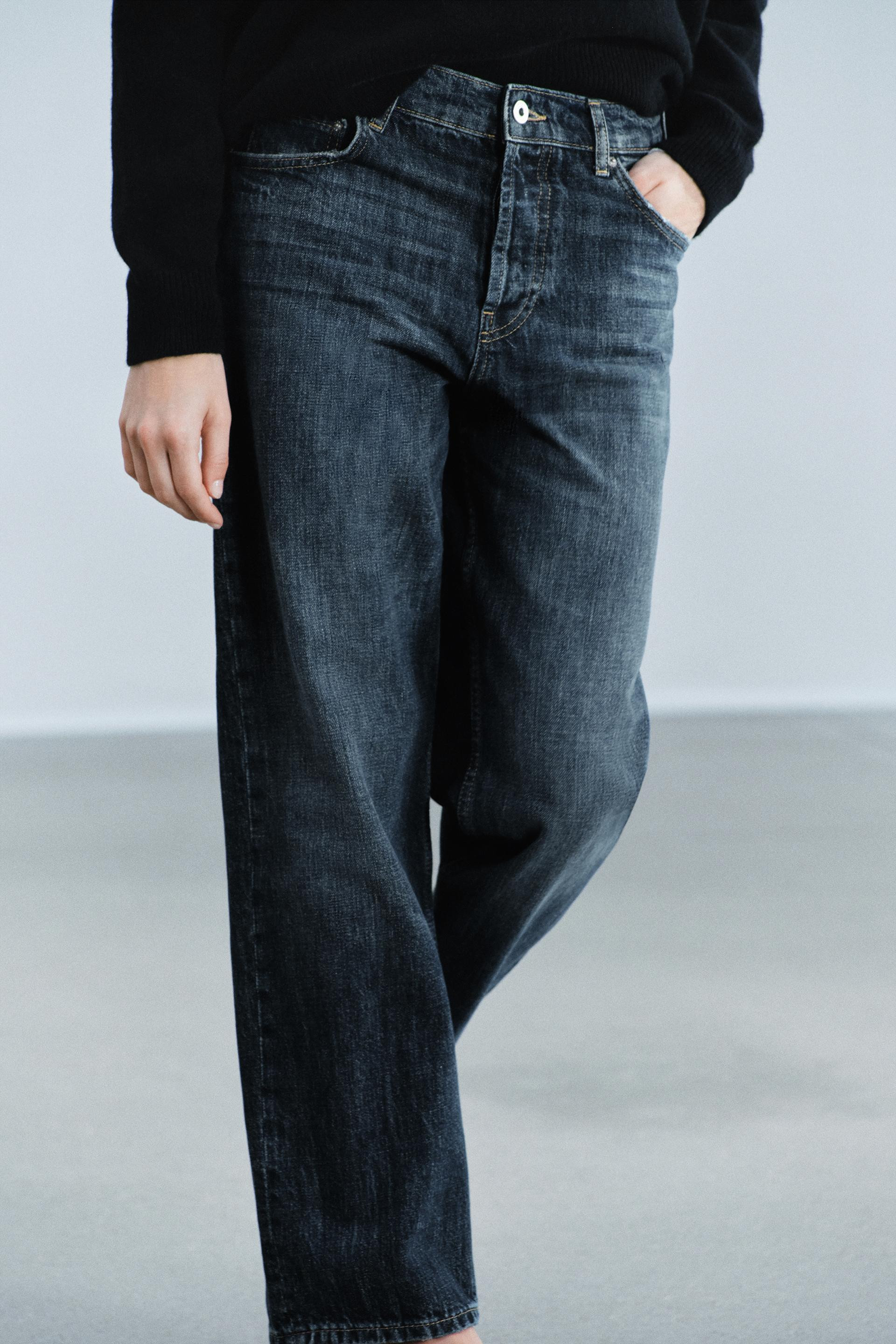 Zara - High-Rise Zw Collection Straight-Fit Jeans - Blue - 28 (Us 6) - Woman | Zara US