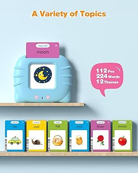 Airbition Talking Flash Cards for Toddlers Ages 1\u20114,224 Words English Blue | Amazon (US)