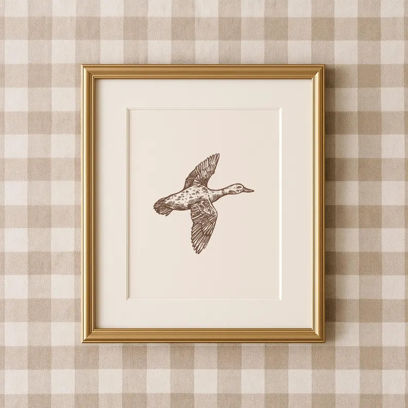 Duck Set Art Boy Bedroom Wall Art Hunting Art Wildlife Theme Art Duck Wall Art Boy Room Art Print... | Etsy (US)
