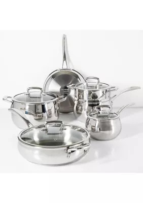 Biltmore 10 Piece Stainless Steel Cookware Set, Silver | Belk