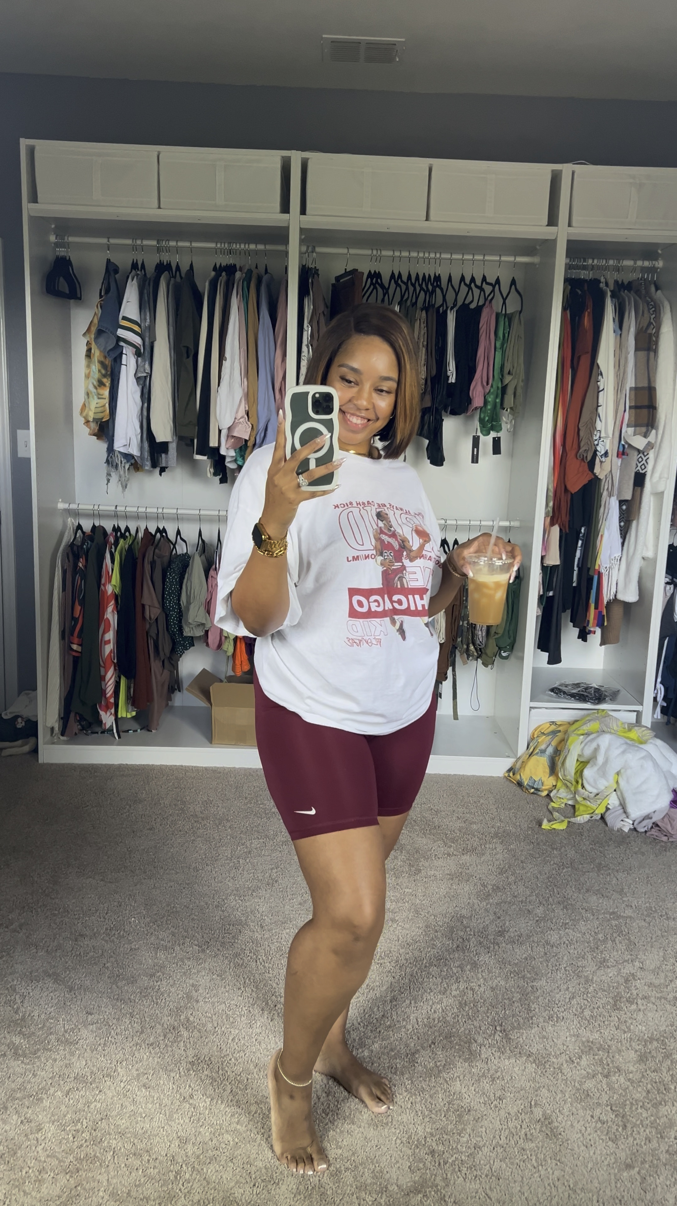 WFH Corporate Girlie OOTD ✨
Graphic tee + biker shorts = cute & comfy! 

#LTKFindsUnder50 #LTKMidsize #LTKVideo