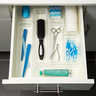 iDESIGN Linus Shallow Drawer Organizer Clear | The Container Store