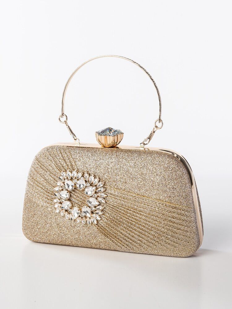 Glitter Rhinestone Decor Chain Clutch Bag | SHEIN