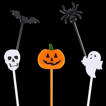 Tatuo 50 pcs Plastic Halloween Picks Halloween Cupcake Topper Toothpicks Cocktail Picks Skewers S... | Amazon (US)