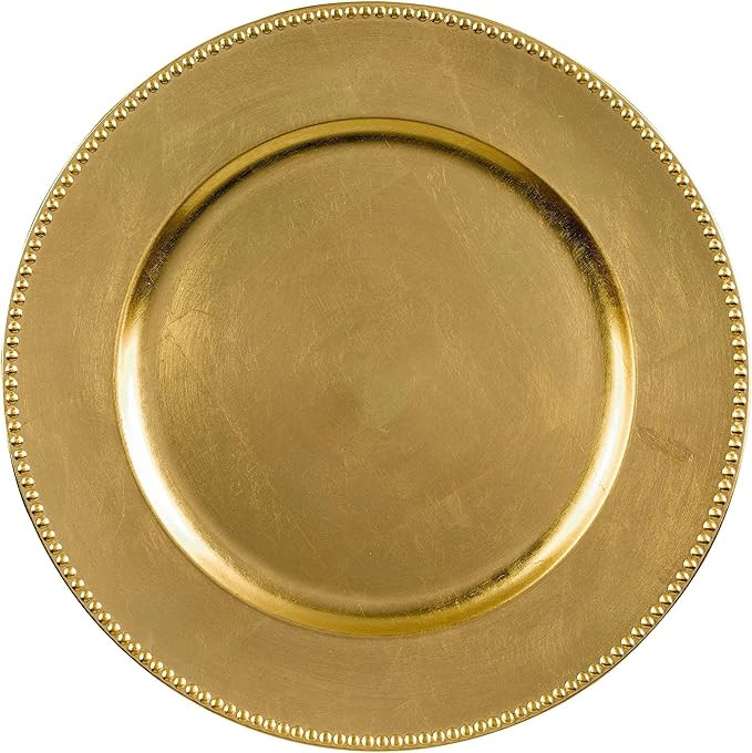 Amscan Gold Plastic Round Charger Plates (Pack Of 4) - 13" | Disposable & Luxurious Design, Perfe... | Amazon (US)
