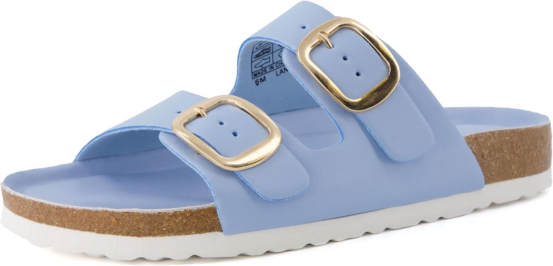 CUSHIONAIRE Lang - Sandalias para mujer con plantilla de corcho, c\u00f3modas sandalias planas co... | Amazon (US)