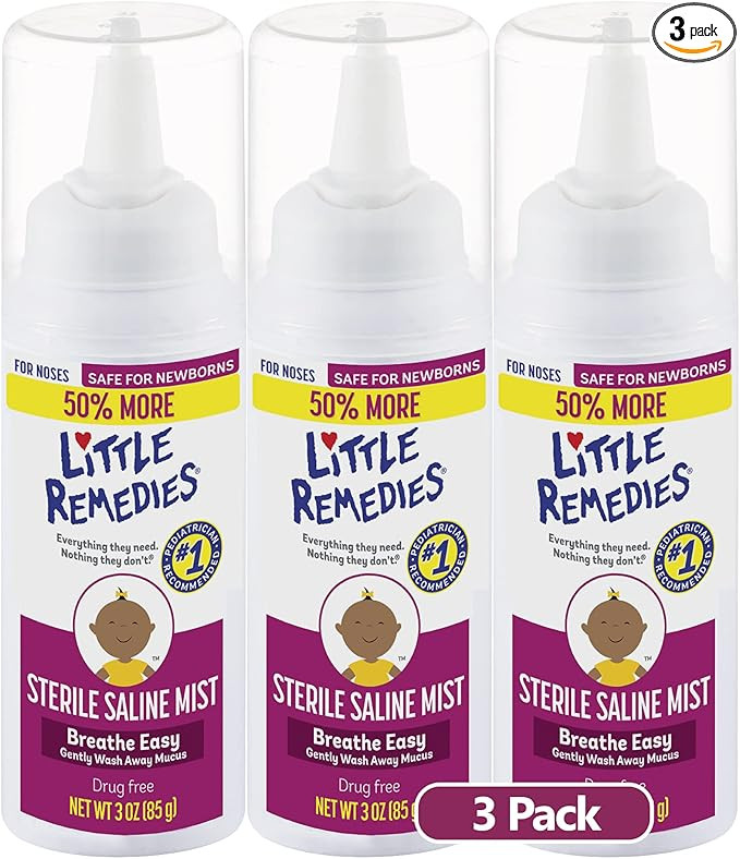 Little Remedies Sterile Saline Nasal Spray for Baby and Newborn, 3 Oz, 3 Pack | Amazon (US)