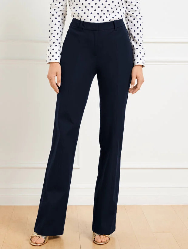 Flare Leg Cotton Bi-Stretch Pants | Talbots