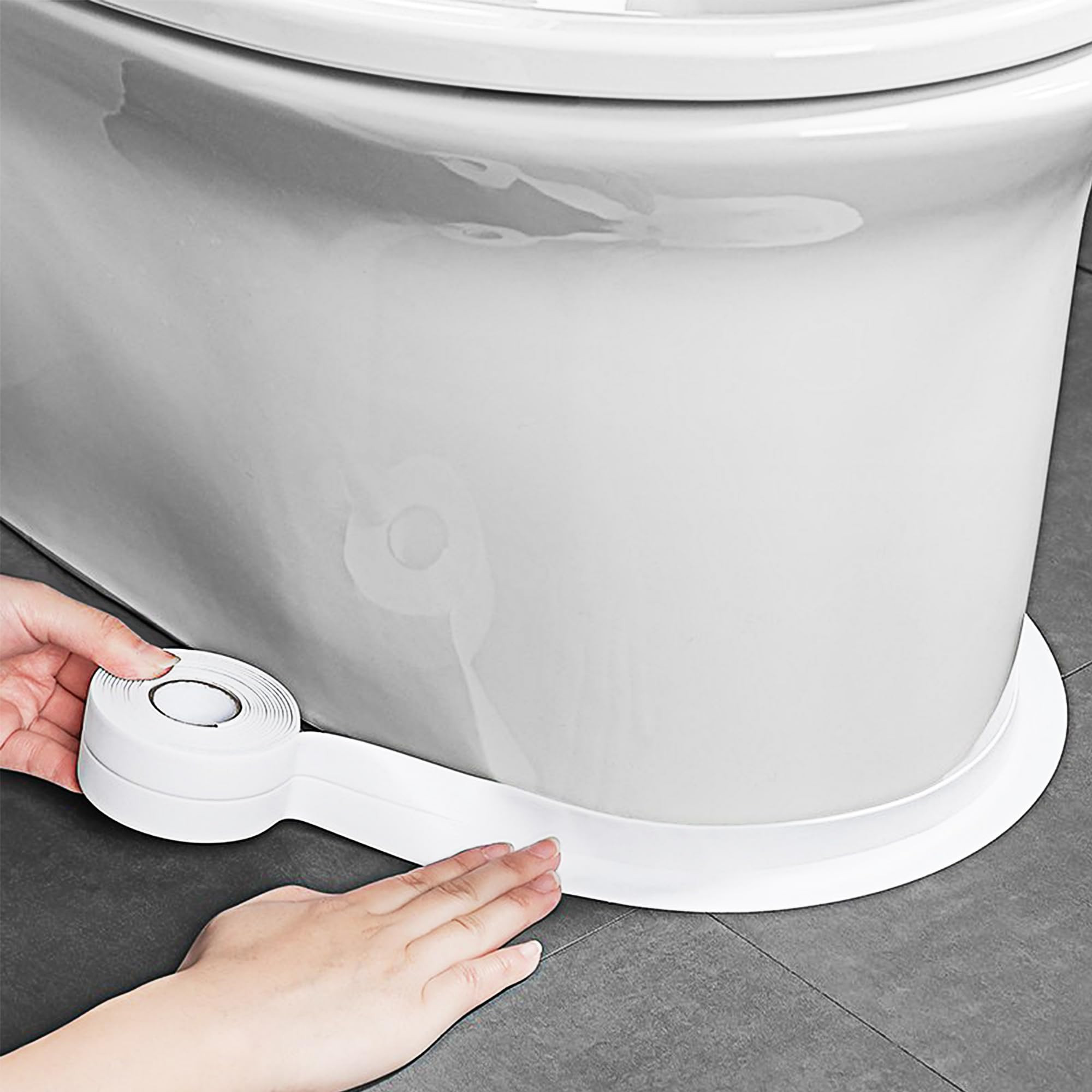White Caulk Tape Waterproof Self Adhesive,White Bathroom Caulk Toilet Caulk Strip Bathtub Sealing... | Amazon (US)