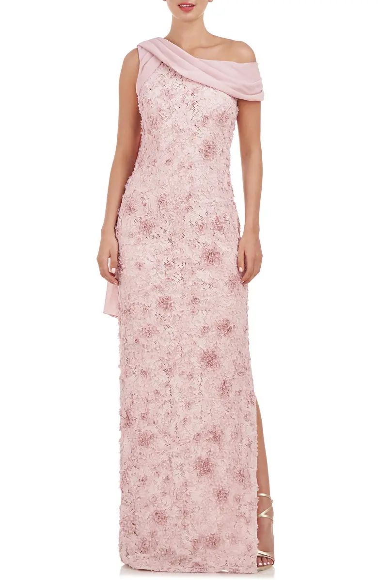 Elodie Floral One-Shoulder Cotton Blend Gown | Nordstrom