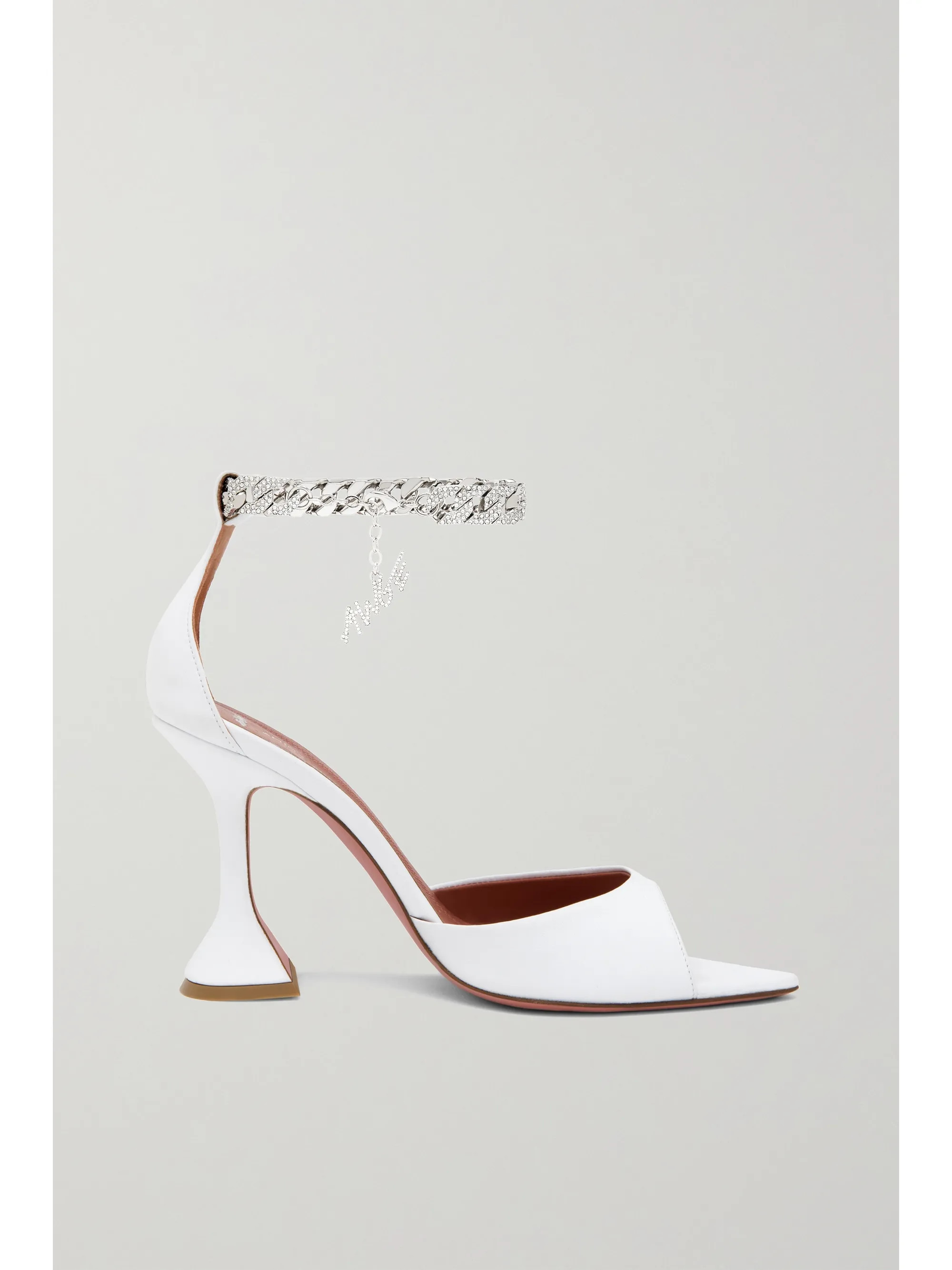 White + AWGE Flacko chain-embellished leather sandals | Amina Muaddi | NET-A-PORTER | NET-A-PORTER (US)