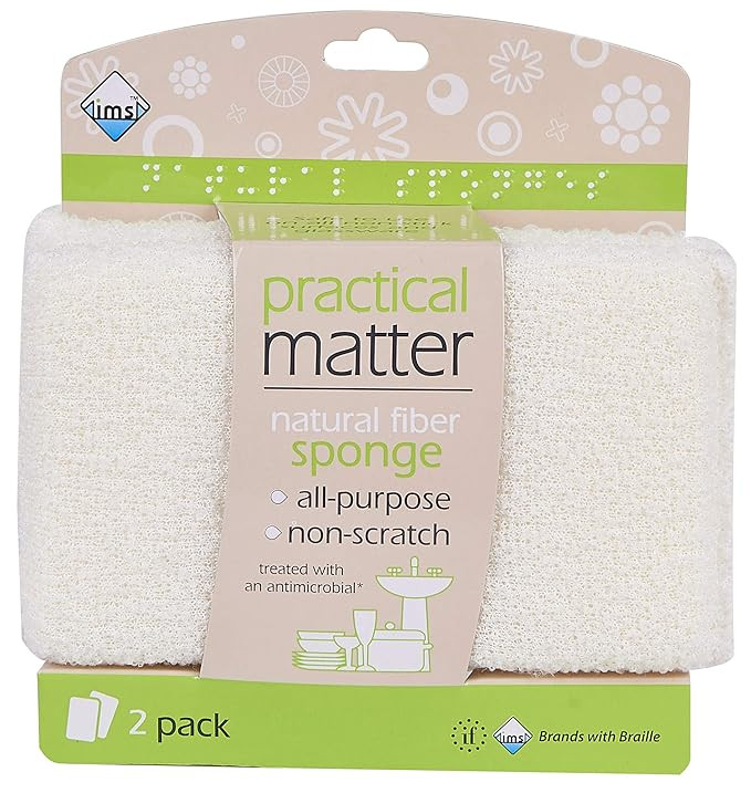 Practical Matter Organic Cotton Fiber All-Purpose Kitchen Sponge (Pack of 6) | Amazon (US)