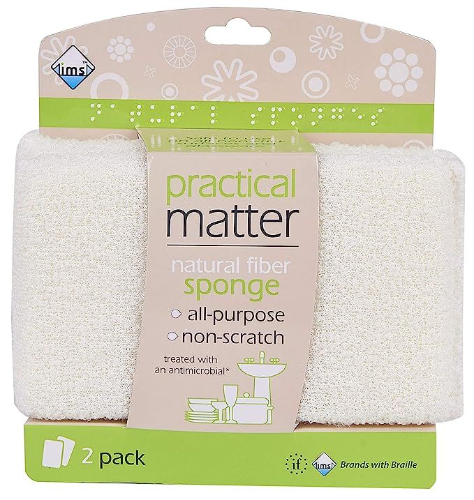 Practical Matter Organic Cotton Fiber All-Purpose Kitchen Sponge (Pack of 6) | Amazon (US)