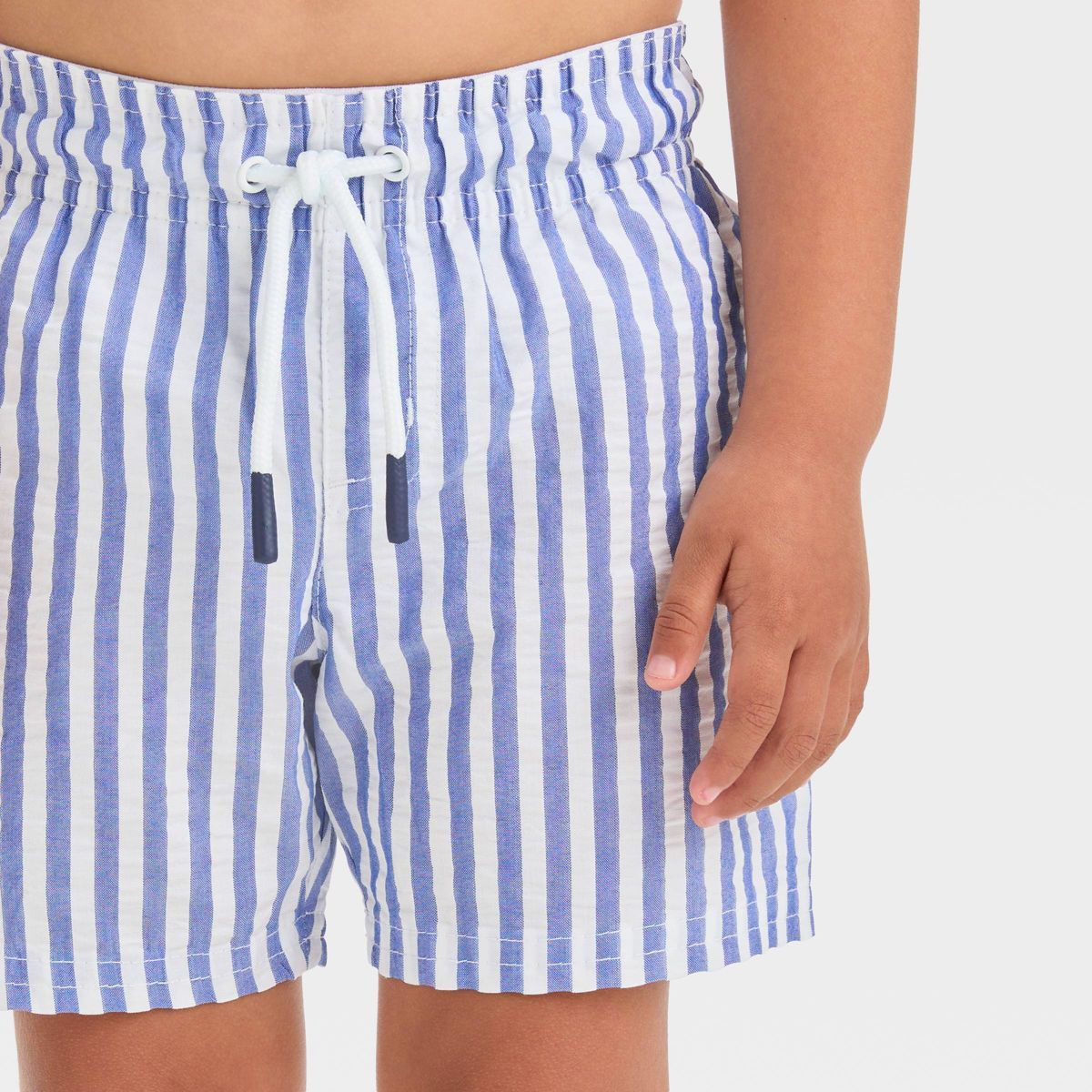 Toddler Boys' Striped Seersucker Swim Shorts - Cat & Jack™ Blue | Target