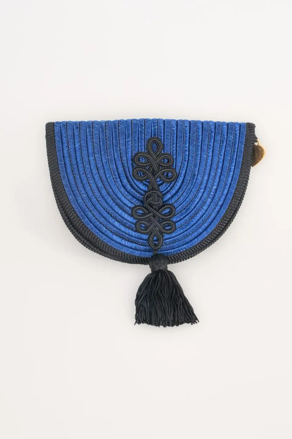 Yves Saint Laurent Black and Blue Trimming Handbag | 1stDibs