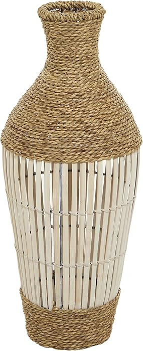 Deco 79 Seagrass Handmade Decorative Vase Wrapped Tall Floor Centerpiece Vase with Open Framed Cr... | Amazon (US)